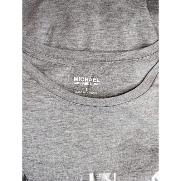MICHAEL Michael Kors Gray Logo T-Shirt S - Picture 7 of 8